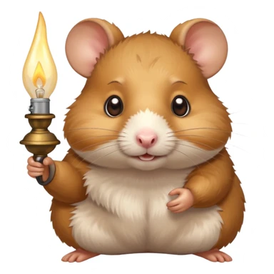 old Hamster holding oil lighting lamp sticker