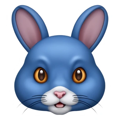 Lapin peur bleu noir sticker