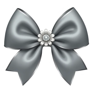 Gray flower bow with glitter sticker
