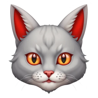 cat with horns and red bat wings sticker