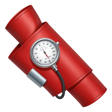 blood pressure cuff dial wrapped around upper arm sticker