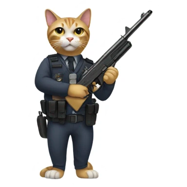 cat with a gun sticker