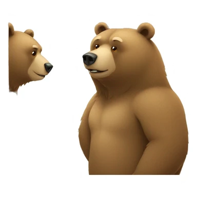 bear looking into a mirror sticker