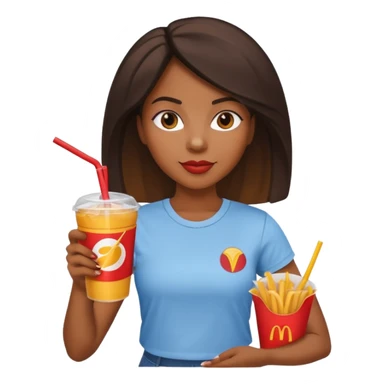 black woman holding fastfood drink sticker