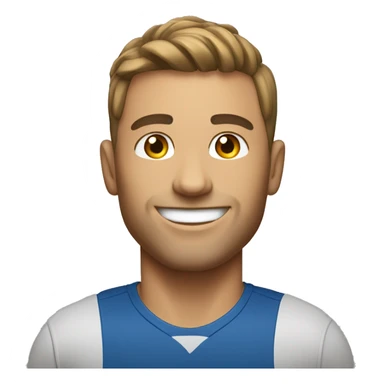 30-year-old American male, fitness enthusiast, AI-savvy, coach, friendly, with a smile. sticker