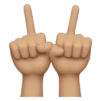 The two hands close side by side with just the middle and index fingers raised sticker