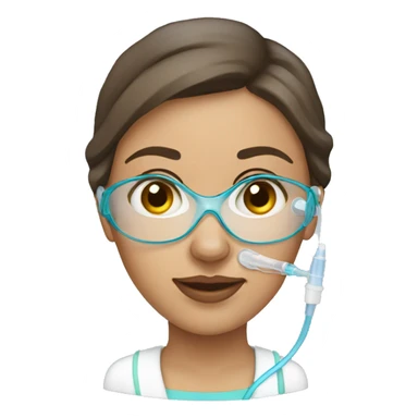 woman with nasal cannula sticker