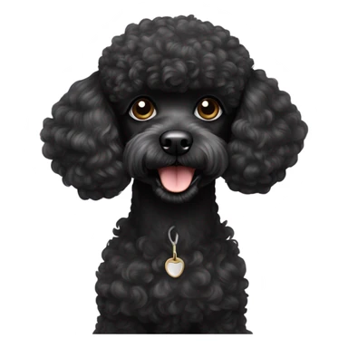Black miniature poodle sticker