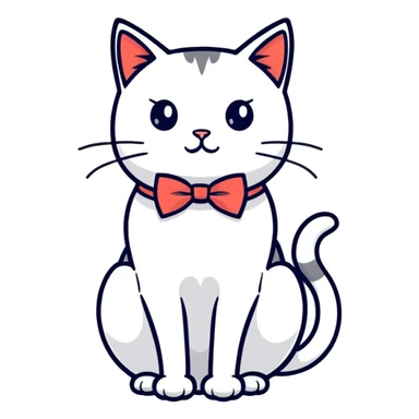 elegant cat in bow tie sticker