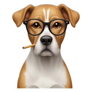 Dog with glasses and cigarette  sticker