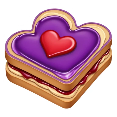 Peanut butter and jelly sandwich heart  sticker