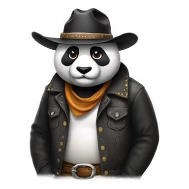 panda with cowboy hat sticker