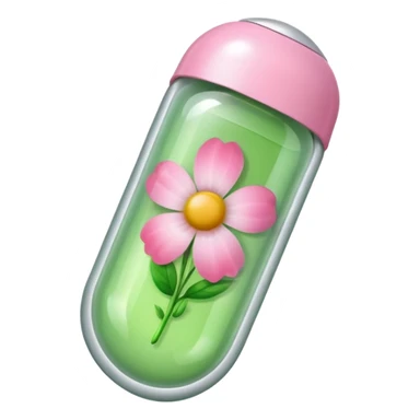 light green and pink floral vitamin capsule sticker