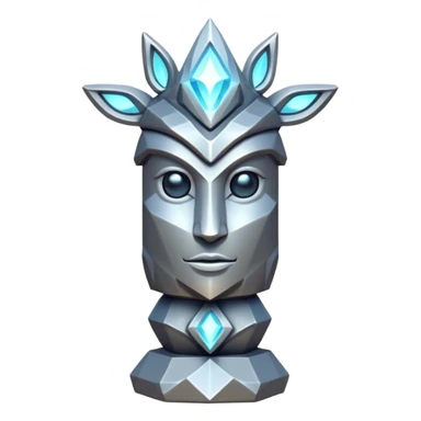 fantasy magic ssilver totem low poly sticker