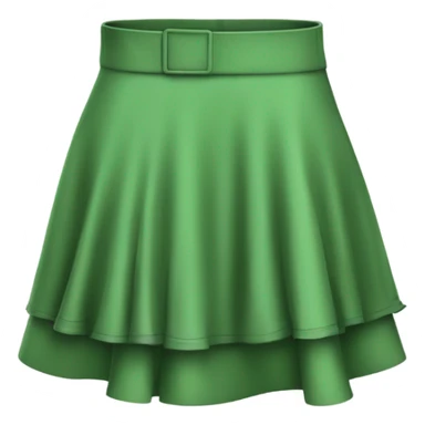Realistic A-line high waisted green ruffle skirt, isolated sticker