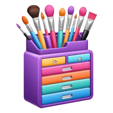 Makeup tools and products standing sticker