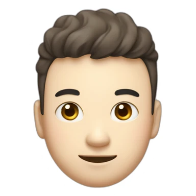A fat, slightly thin, droopy-eyed, thick-lipped, big-headed, cute Japanese guy with a pencil in his hand and a smile on his face sticker