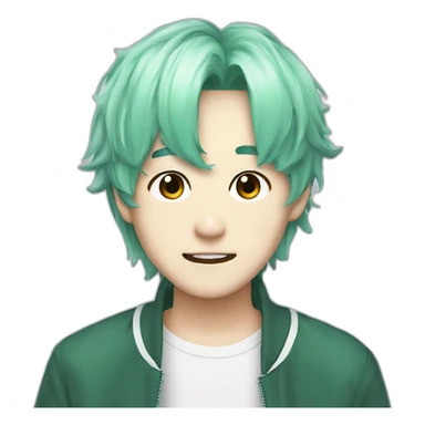 suga from bts with mint hair sticker