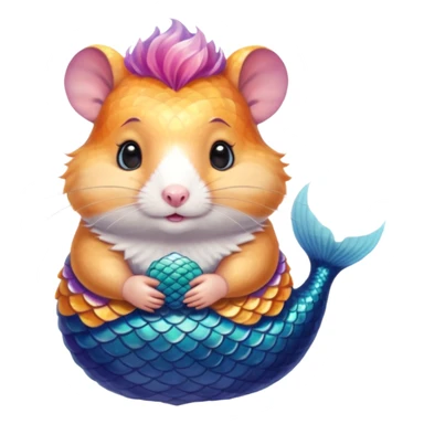 mermaid hamster sticker
