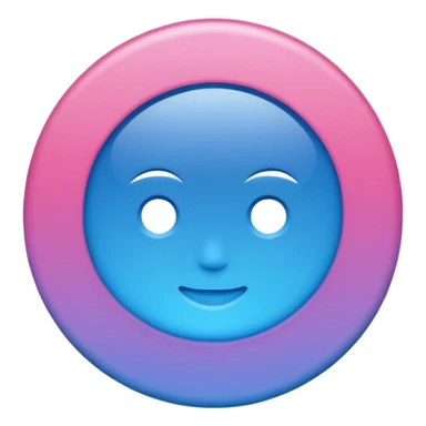 gender neutral symbol, gradient of blue and pink,  sticker