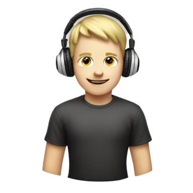 white kid wearing gamer headphones celebration  sticker