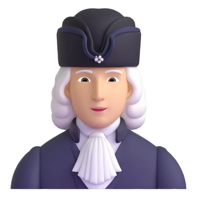 historical colonial aristocrat wig sticker