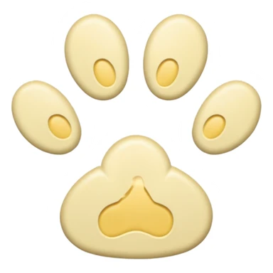 a pale pastel yellow pawprint sticker