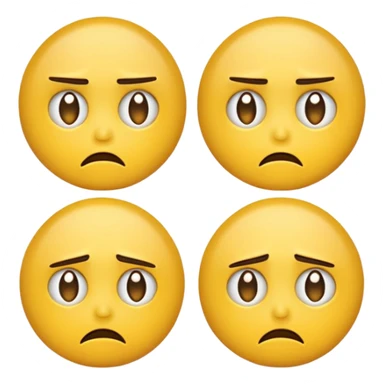 two emojis not happy stuck together no pink cheeks sticker