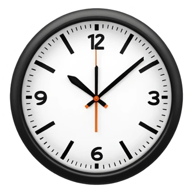 White clock ⏰ with black details  sticker