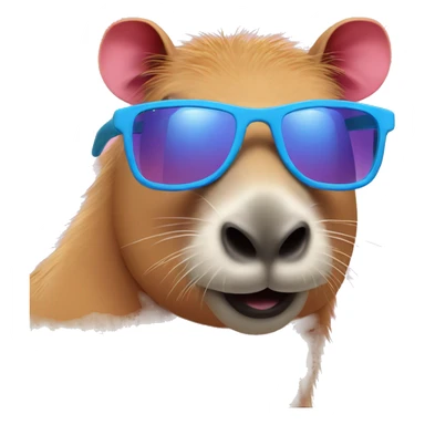 Pink Capybara with blue feet using sunglasses sticker