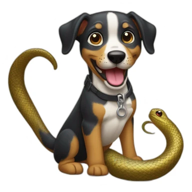 Perro con lengua de serpiente sticker