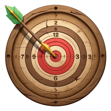 A target with an arrow in the center sticker