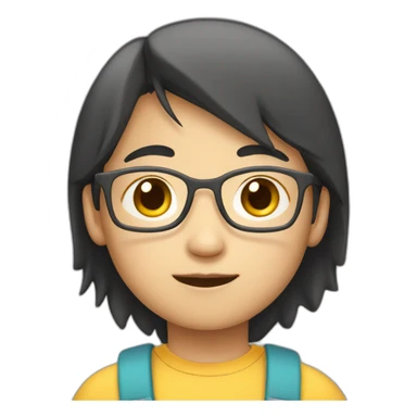 asian kid primary school student sticker