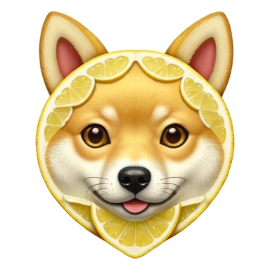 Shiba Jasper realistic heart shaped lemon slice sticker