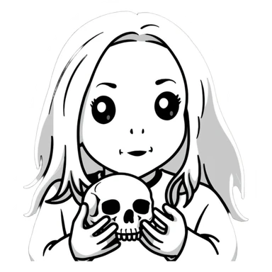 black and white ghost like Phoebe Bridgers Punisher album sticker