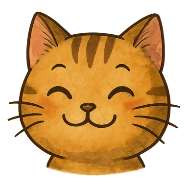 A cute cat emoji in the style of Ghibli. sticker