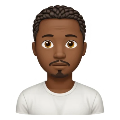 Hazme un emoji de un hombre negro con trenzas cortas, camiseta blanca y una pequeña perilla sin bigote sticker
