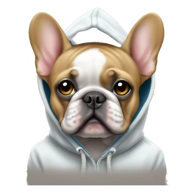 French bulldog wearing hoodie sticker