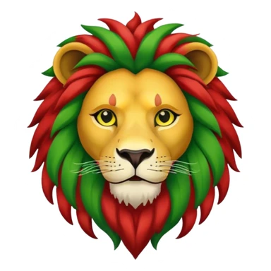 tete de lion couleur rasta vert jaune rouge sticker