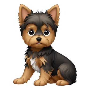 Yorkshire Terrier puppy with a cast on his hind leg sticker