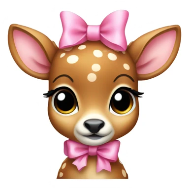 baby deer with pink bow sticker