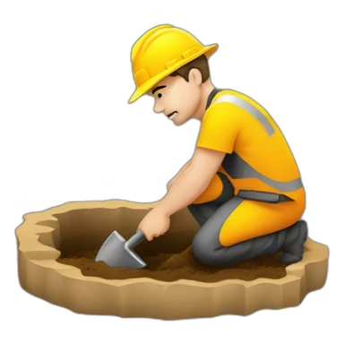 BASTI UI digging a hole sticker