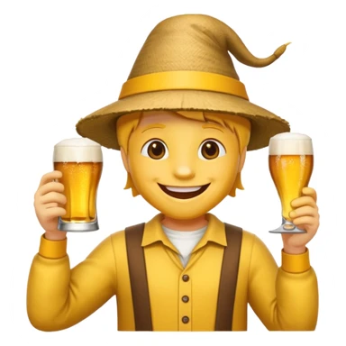 Ein lachender Smilie mit Bierglas und Gamsbart Hut sticker