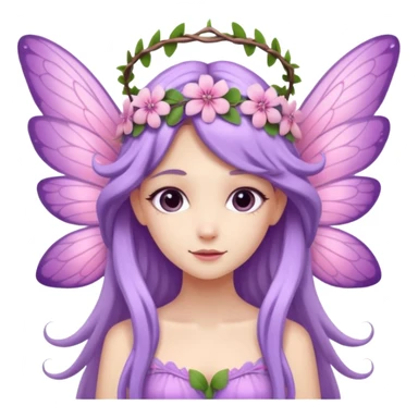 Lilac and pink fairy with wings but you can see her whole body and make her super pretty with long hair and long legs  sticker
