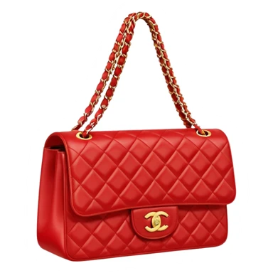 chanel flap bag bright red color bag  sticker