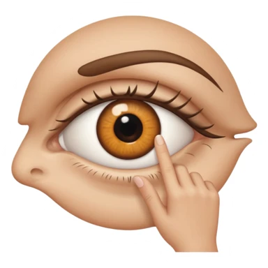 an eye with a finger over lips, symbolizing silence sticker