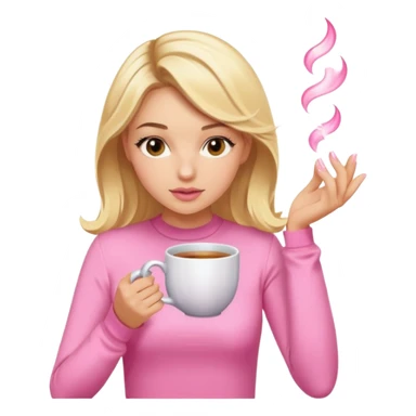 blonde girl with a hot face, spilling the tea, inspired by Gossip Girl, all pink sticker