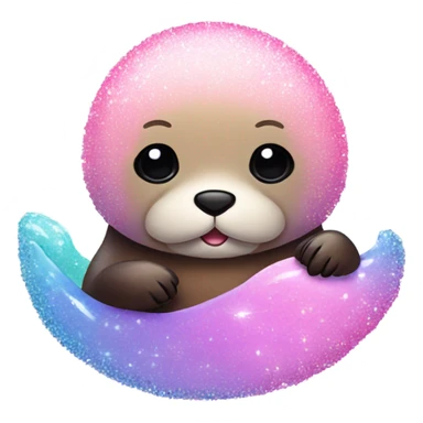Pink ombre sea otter with glitter  sticker