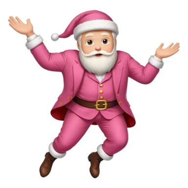 santa claus in a pink suit flying on donald trump sticker