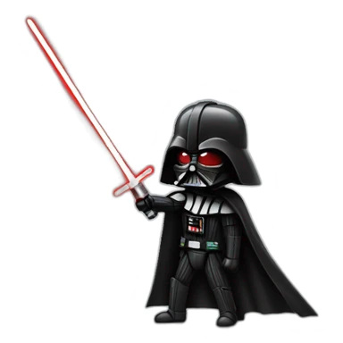 dark vador qui tient un sabre laser rouge sticker